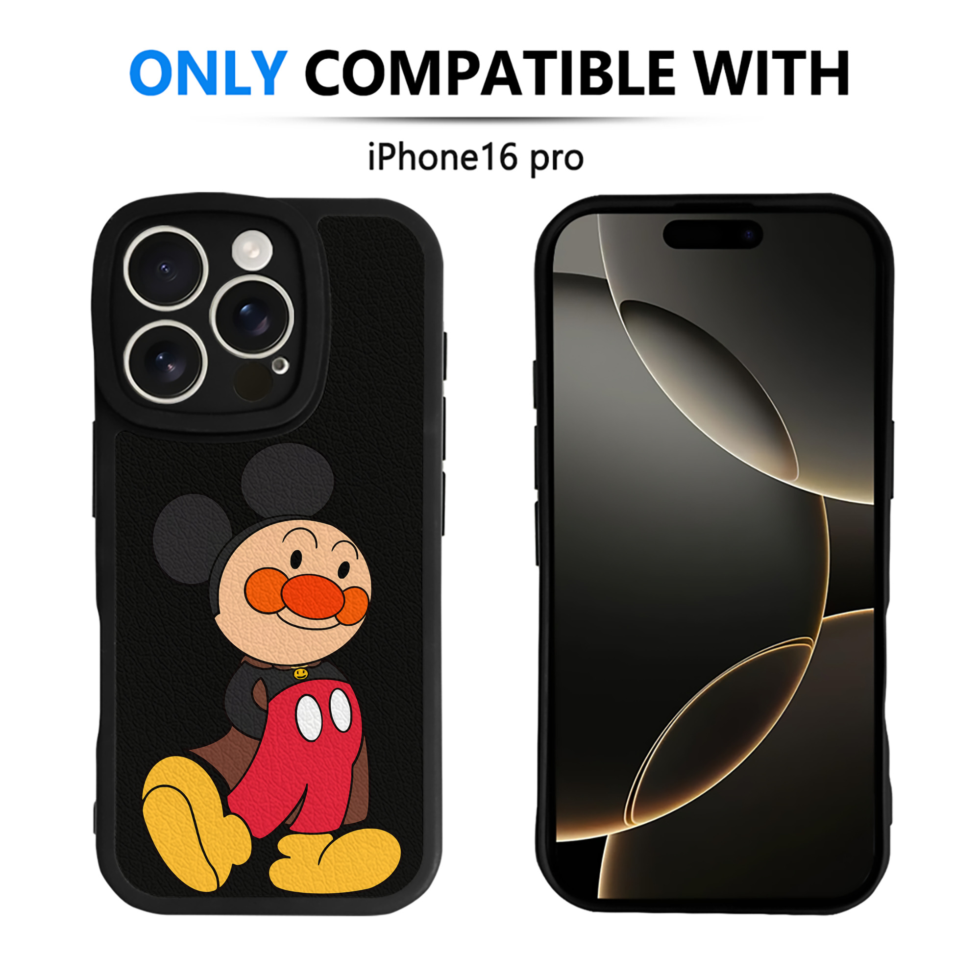 （画像用） アンパンマン Anpanman 【iPhone 16シリーズ対応】シリコンスマホケース（レザー調） 材質：シリコン